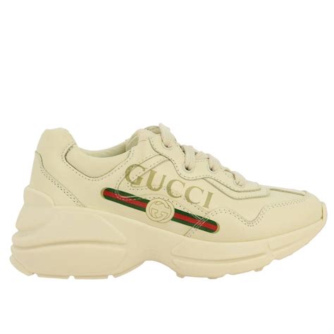 scarpe gucci senza lacci|Sneaker donna GG in pelle bianca .